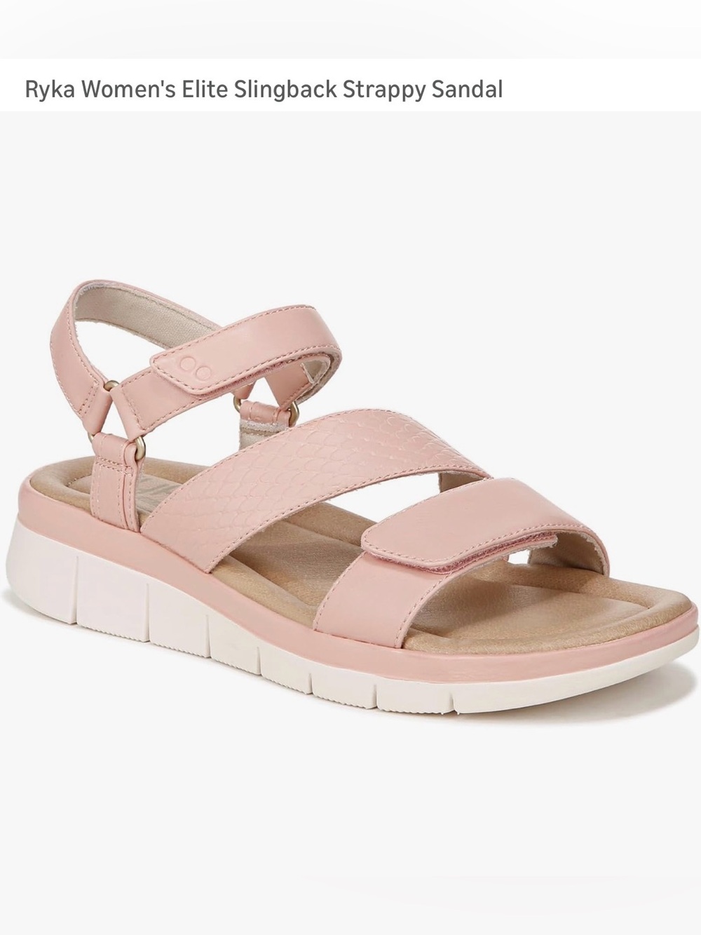Ryka Women's Elite Slingback Strappy Sandal - Pink NWT 7.5
